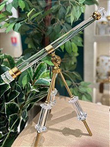 Escultura Telescópio em metal e acrílico