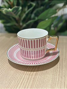 Xícara chá Olimpo new bone 200 ml rosa