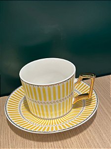 Xícara chá Olimpo new bone 200 ml amarela