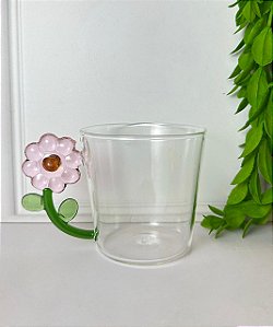 Caneca borossilicato pétalas 250 ml rosa