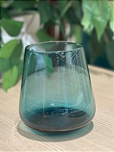 Copo vidro azul