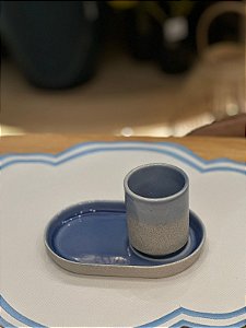 Xícara café c/ bandeja azul colorize