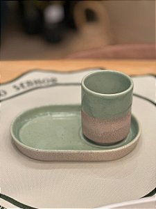 Xícara café c/ bandeja verde colorize