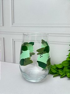 Copo vidro frutas verde