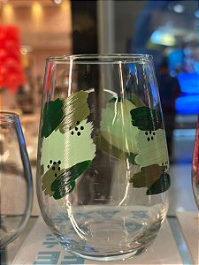 Copo vidro frutas verde