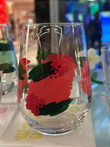 Copo vidro frutas vermelho