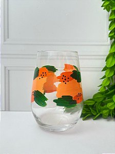 Copo vidro frutas laranja