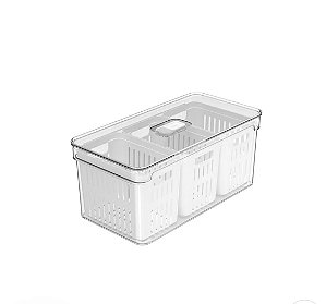 Organizador com cesto triplo Ou 5L Linha Clear Fresh