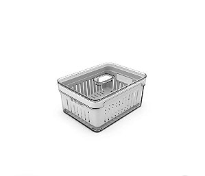 Organizador de geladeira com cesto Ou 2,2L Linha Clear Fresh