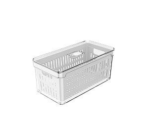 Organizador de geladeira com cesto Ou 5L Linha Clear Fresh