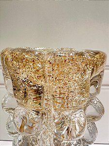 Vaso de vidro Italy dourado