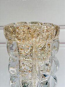 Vaso de vidro Italy dourado