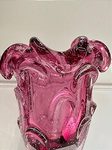 Vaso de vidro Italy rosa