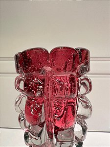 Vaso de vidro Italy rosa