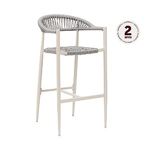 Banqueta Trancoso Corda Cinza Base Areia