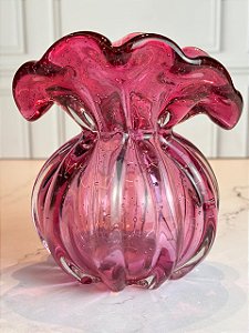 Vaso de vidro Italy rosa