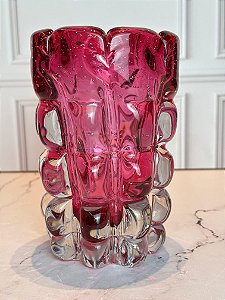 Vaso de vidro Italy rosa