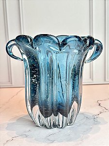 Vaso de vidro Italy azul