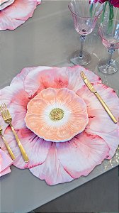 Prato Sobremesa Flor Rosa
