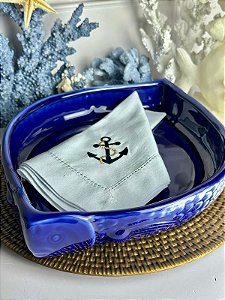 Saladeira Peixe azul rústico