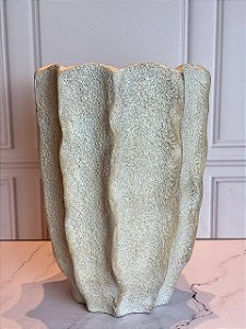 Vaso decorativo cimento bege rústico