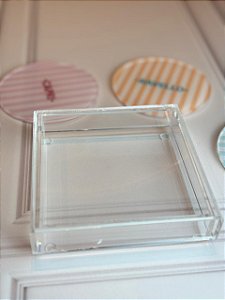 Caixa acrílica p/ 4 porta copos