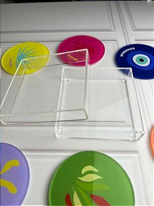 Caixa acrílico p/ 6 porta copos