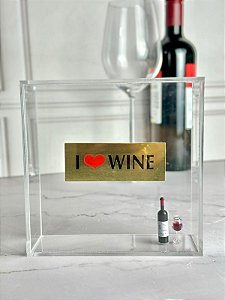Caixa acrílico I love wine- sancler 15