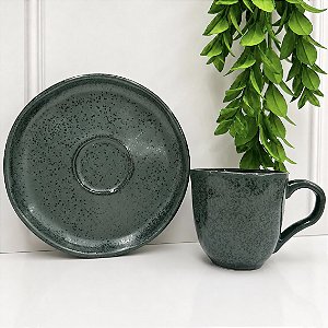 Xícara café com pires bio greenery