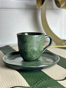 Xícara café com pires bio greenery