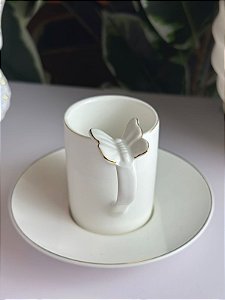 Xícara café papilon borboleta new bone 100ml