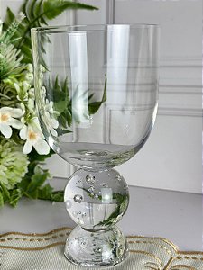 Taça esfera dupla base transparente