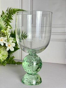 Taça esfera dupla base verde
