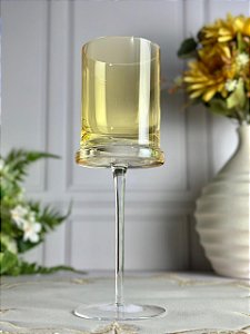 Taça vidro amarelo