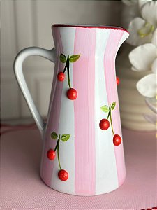 Jarra artesanal cereja listra rosa