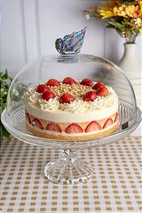 Prato bolo papilon cristal borboleta