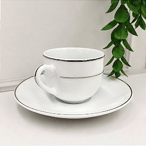 Xícara café majesty silver porcelana