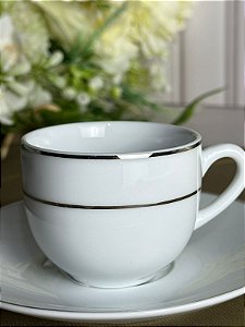 Xícara café majesty silver porcelana