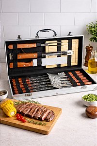 Maleta alumínio churrasco 17 peças