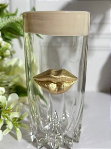 Copo artesanal boca dourada