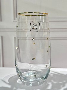 COPO VIDRO BALLS FIO OURO 300ML- 21059