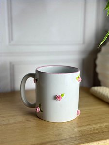 Caneca artesanal mini flor