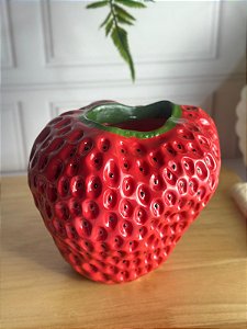 Vaso morango cerâmica