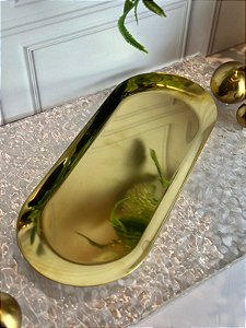 Bandeja inox dourado