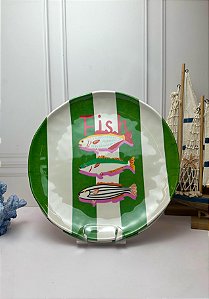 Prato Melamina Raso Peixe Verde