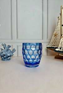 Copo em Acrílico Lapidado Círculos - Azul