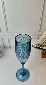 Taça Champanhe Acrílico Bolhas - Azul