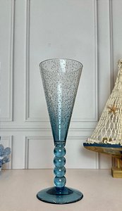 Taça Champanhe Acrílico com Bolas e Bolhas - Azul