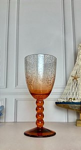 Taça Acrílico com Bolas e Bolhas Degradê - Laranja