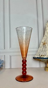 Taça Champanhe Acrilico com Bolas e Bolhas - Laranja